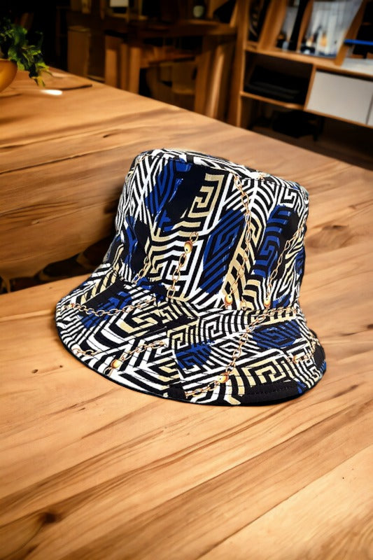 Stripe Chain Mix Pattern Bucket Hat