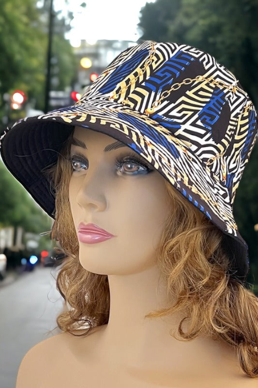 Stripe Chain Mix Pattern Bucket Hat