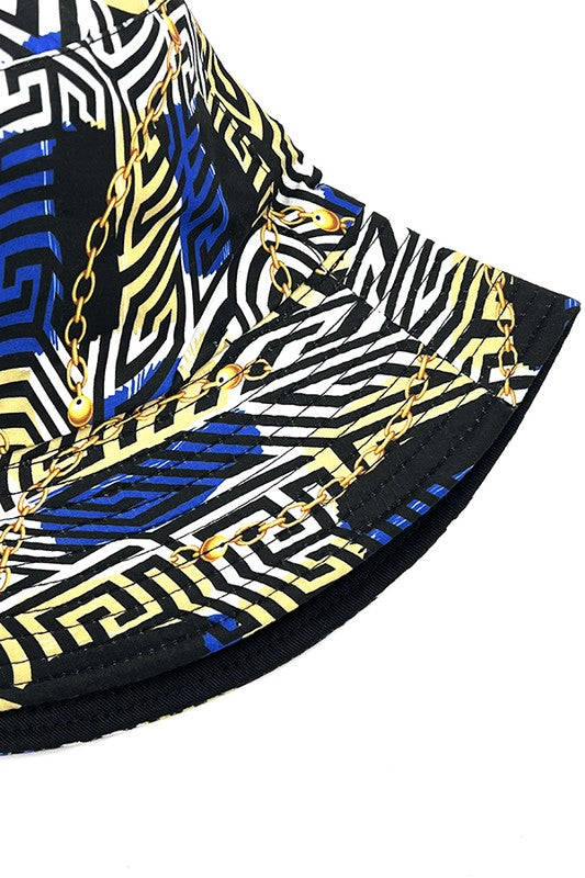 Stripe Chain Mix Pattern Bucket Hat