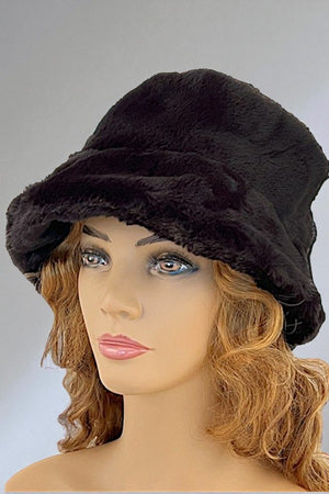 SOFT FAUX FUR PULL ON BUCKET HAT