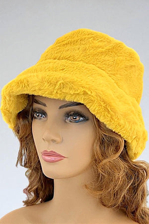 SOFT FAUX FUR PULL ON BUCKET HAT