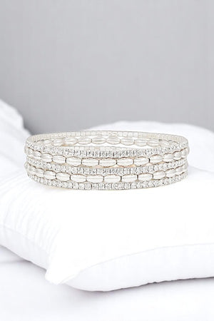 5 SET TENNIS AND OAVL METAL BEAD BRACELET SET