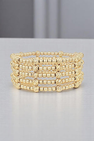 WATER RESISTANT METAL BEAD BRACELET SET