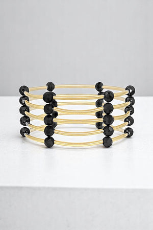 6MM BEADS LINK 5 BRACELET SET