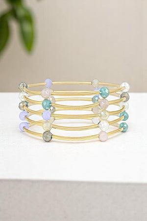 6MM BEADS LINK 5 BRACELET SET