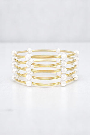 6MM BEADS LINK 5 BRACELET SET