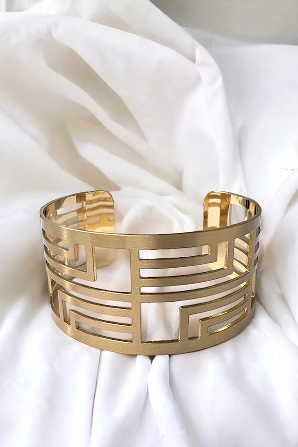 Geo Cut Out Cuff Detail Bracelet