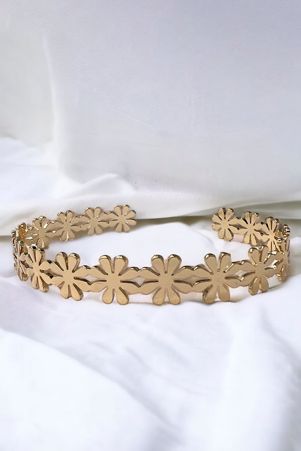 Floral Link Cuff Bracelet