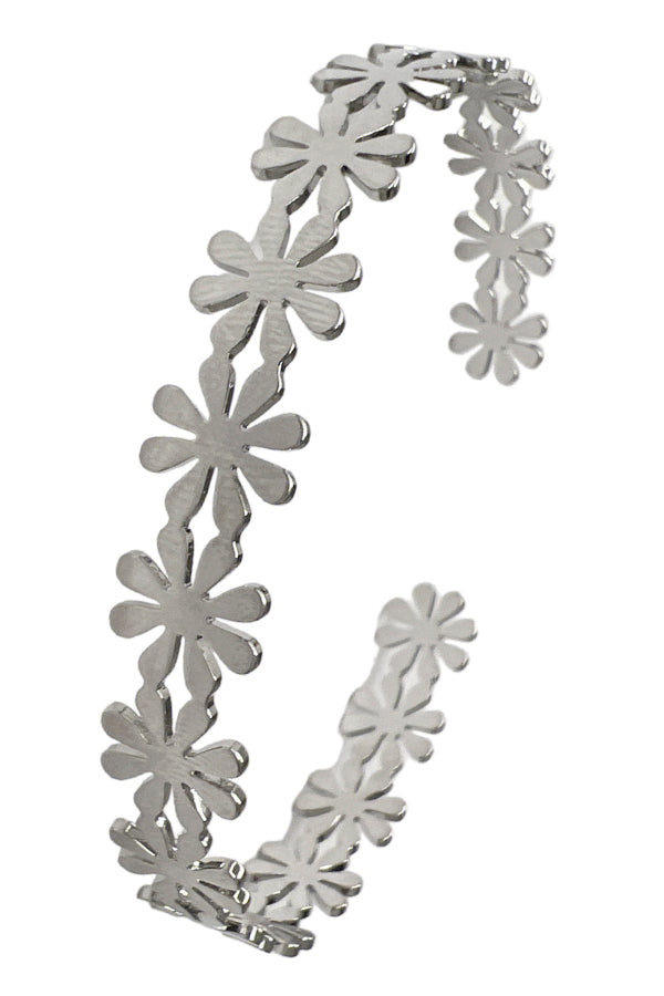 Floral Link Cuff Bracelet