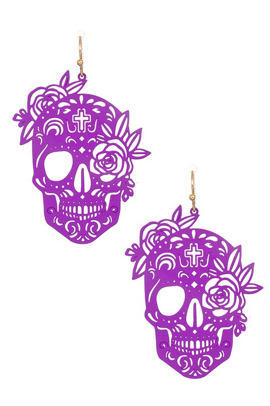 Skull Cut Out Dangle Earring