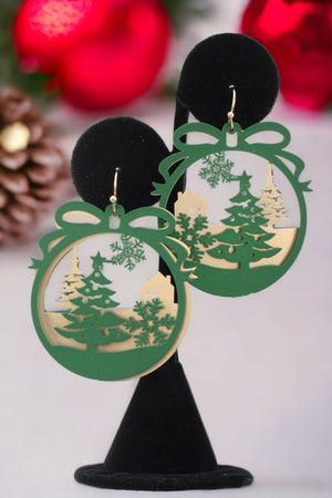 Christmas Tree Cut Out Ornament Dangle Earring