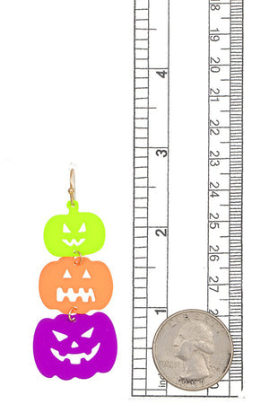 Color Triple Link Pumpkin Earring