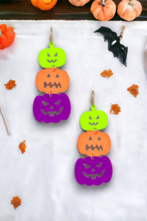 Color Triple Link Pumpkin Earring