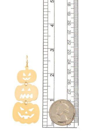 Triple Cut Out Pumpkin Drop Earring