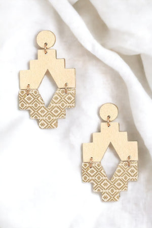 Wooden Link Dangle Earring