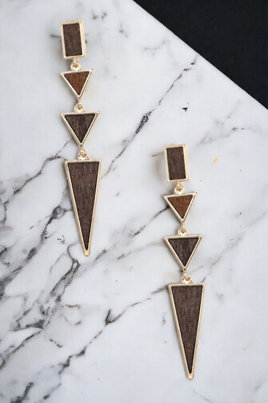 Triangle Link Drop Earring