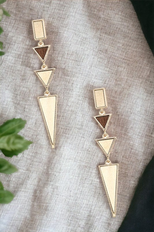 Triangle Link Drop Earring