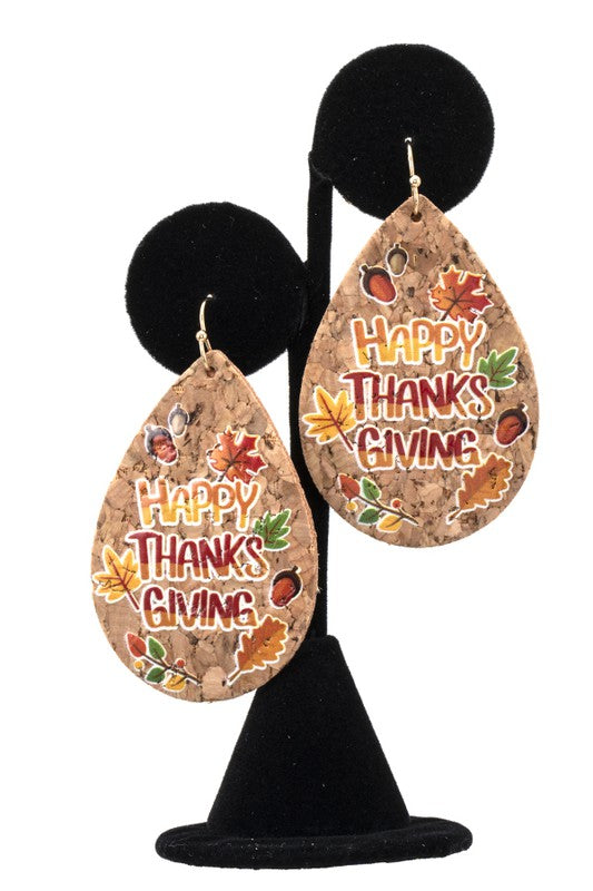 Happy Thanksgiving Drop Earring