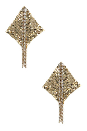 Rhinestone Fringe Diamond Drop Earring