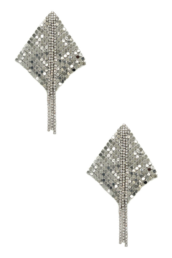 Rhinestone Fringe Diamond Drop Earring