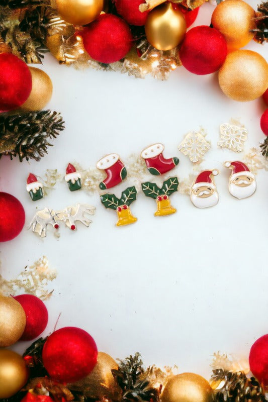 Mix Enamel Christmas Post Earring