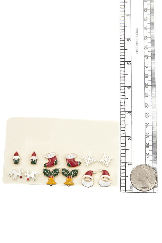 Mix Enamel Christmas Post Earring