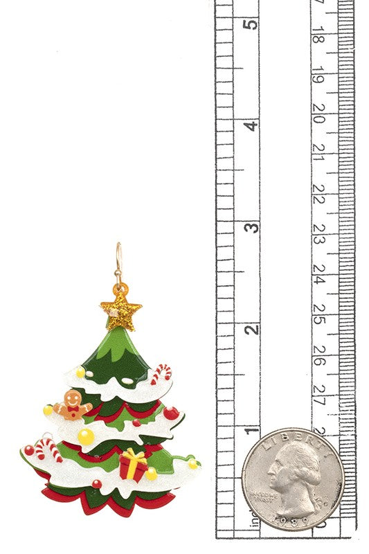 Dangle Christmas Tree Earring