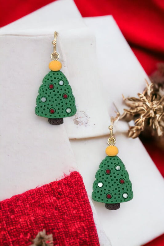 Clay Dangle Christmas Earring