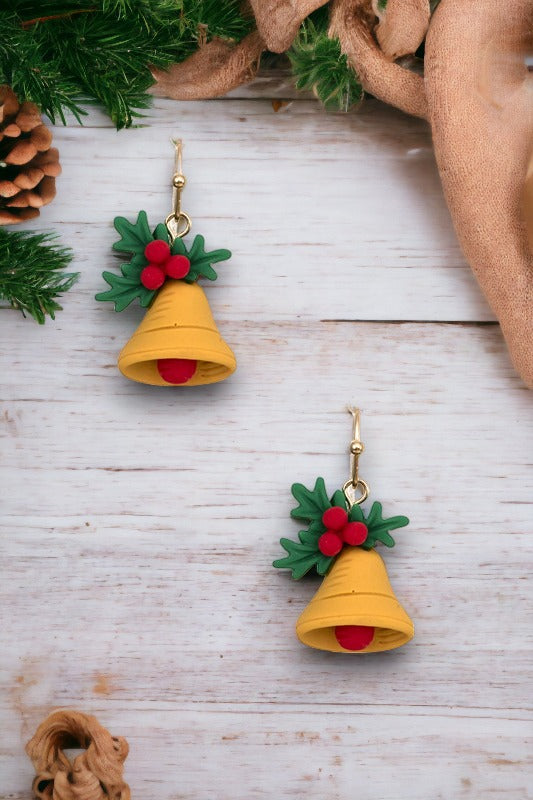 Mistletoe Clay Bell Earring