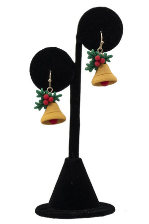 Mistletoe Clay Bell Earring