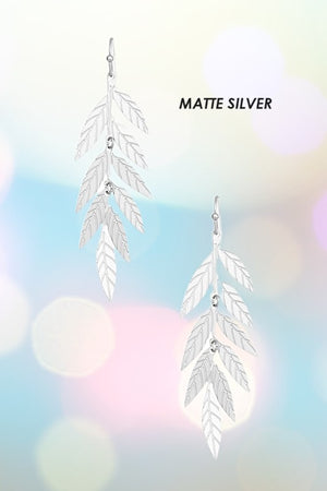 ETCHED LEAF DANGLE EARRING