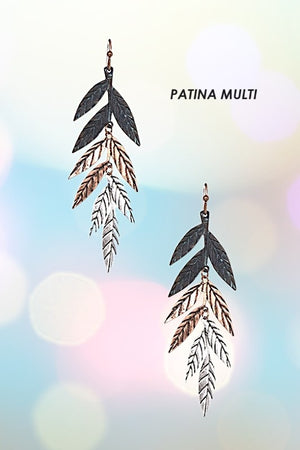 ETCHED LEAF DANGLE EARRING