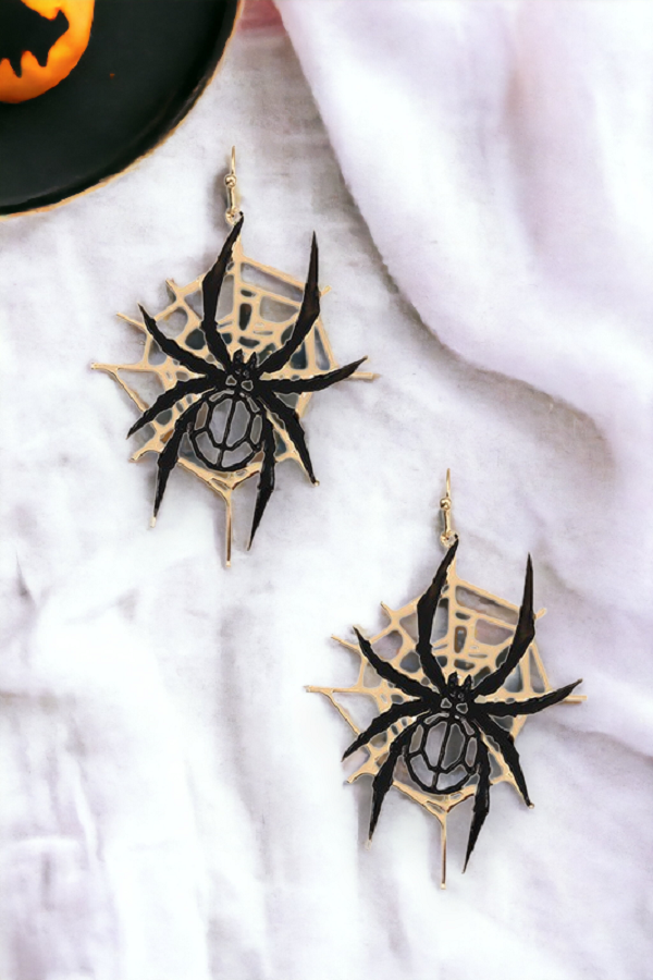 Scary Spider Web Drop Earring