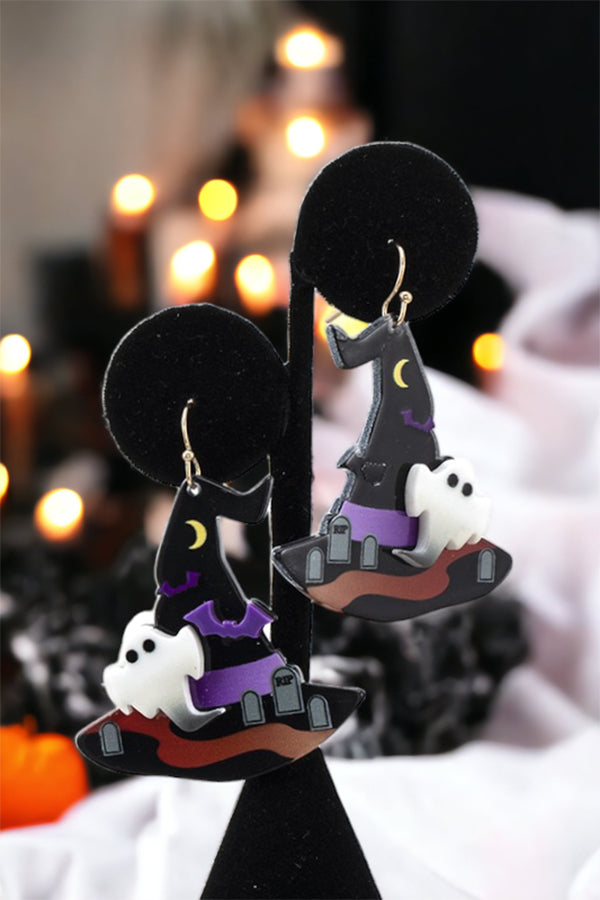 Ghost Witch Hat Earring