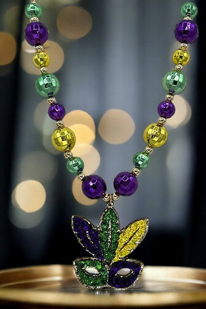 Mardi Mask Bead Necklace