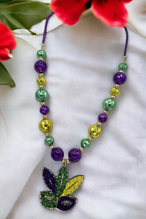 Mardi Mask Bead Necklace