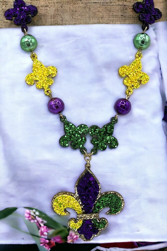 Mardi Fleur De Lis Pendant Necklace