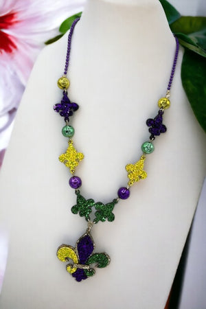 Mardi Fleur De Lis Pendant Necklace