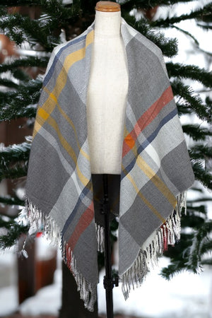 Plaid Print Blanket Scarf