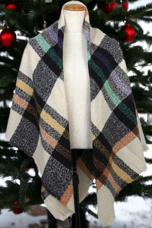 Plaid Pattern Blanket Scarf