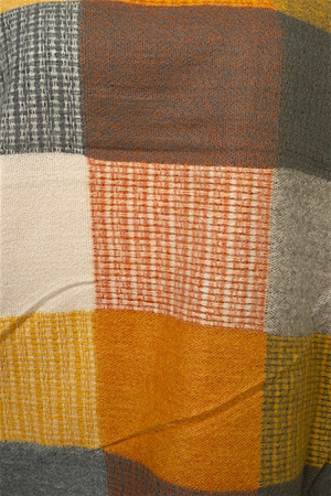 FRINGE TRIM PLAID PRINT OBLONG SCARF