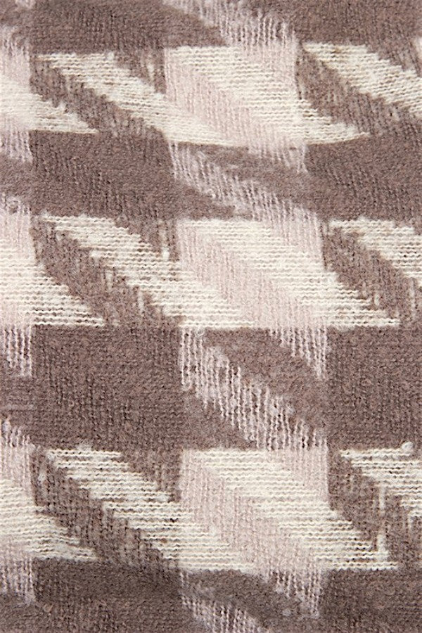 HOUNDSTOOTH PRINT OBLONG SCARF