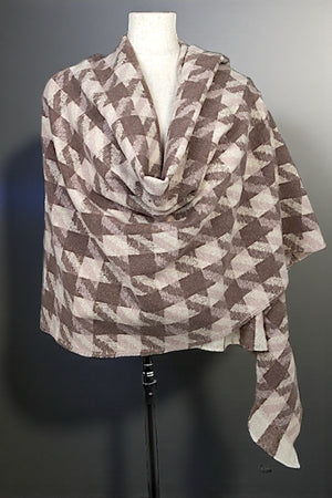 HOUNDSTOOTH PRINT OBLONG SCARF