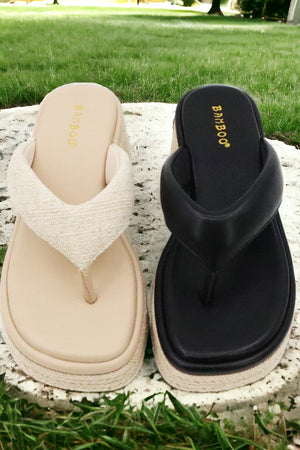 Espadrille Wedge Flip Flop Sandals