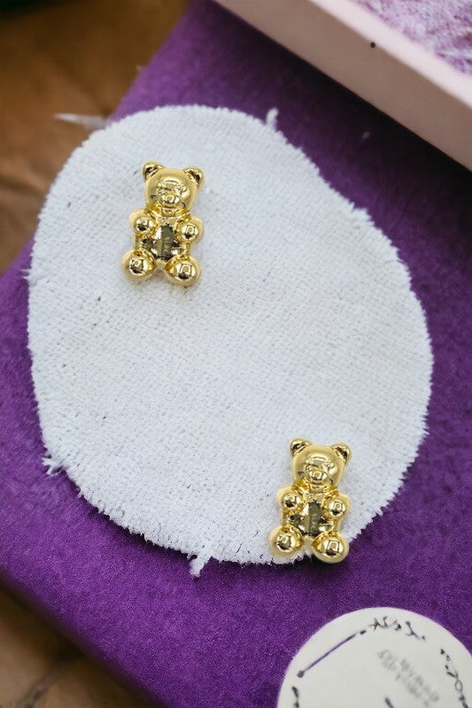 Teddy Bear Post Earring