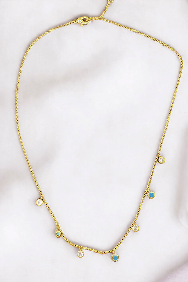 Cubic Zirconia Gem Round Necklace