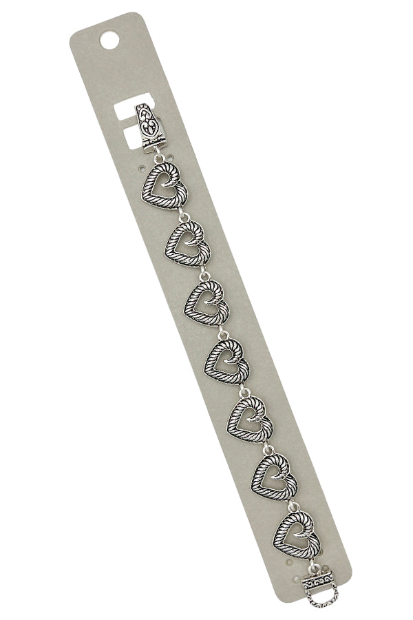 Cable Framed Heart Link Bracelet