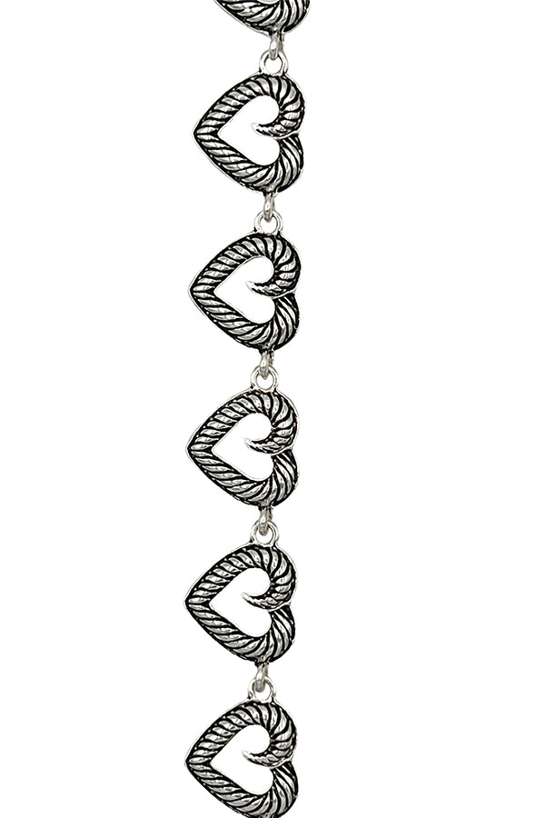 Cable Framed Heart Link Bracelet