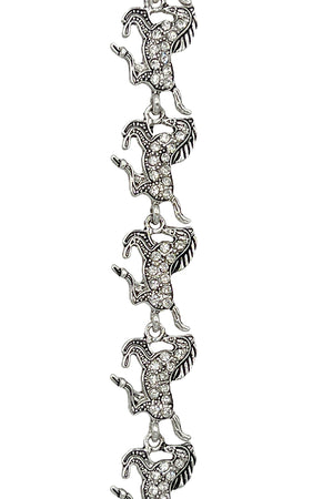 Gem Pave Horse Link Bracelet