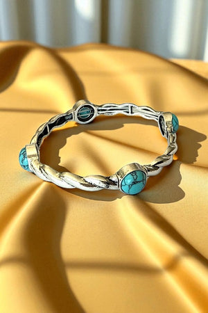 TQ GEM ACCENT SLIM METAL TWIST STRETCH BRACELET